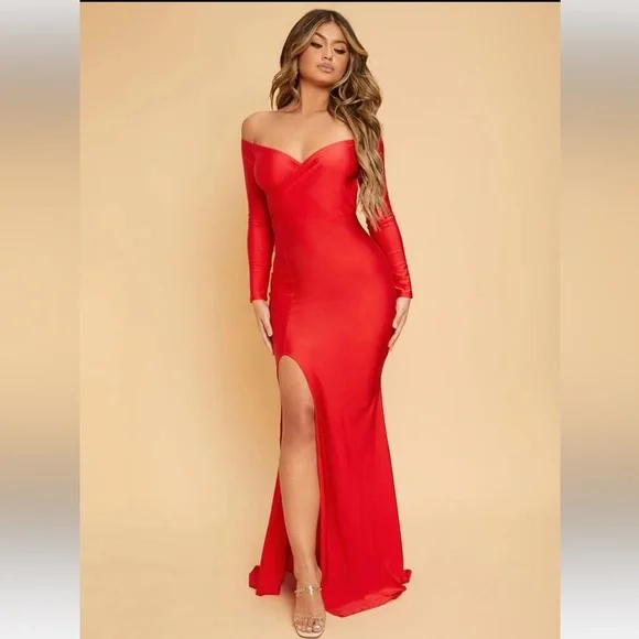 shein red dress formal Long Plus-Size Formal Dress Cds496C by Ladivine Burgundy / 16